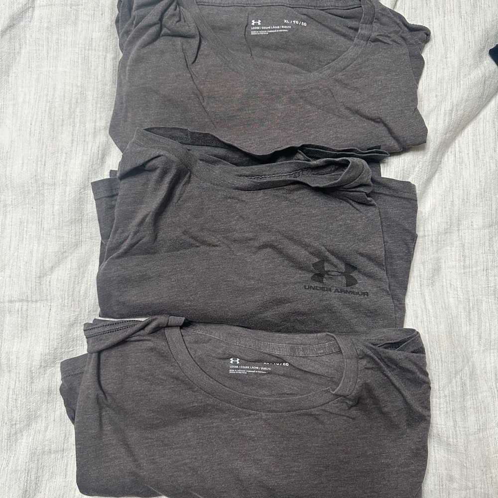 3 Grey Under Armor Tshirts